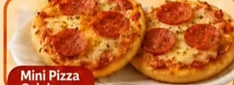 Mini pizzas de calabresa