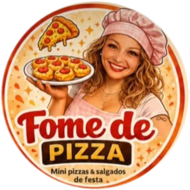 Logomarca Fome de Pizza ilustrada na publicação enviada